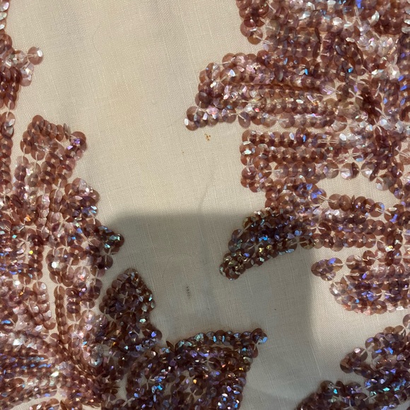 HP 9/22 ๐๐๐ EUC J.Crew cream linen & copper sequin sheath dress, size 4 - Picture 5 of 7